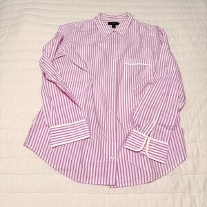 JCrew Women’s Pink Striped Button-Down Shirt